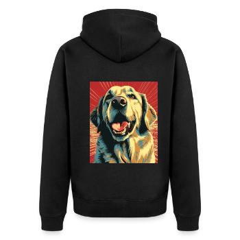 Labrador Dogs Maman et Labfather Papa Golden - Veste à capuche bio Premium Unisexe - noir - Dos - Nico (187cm)