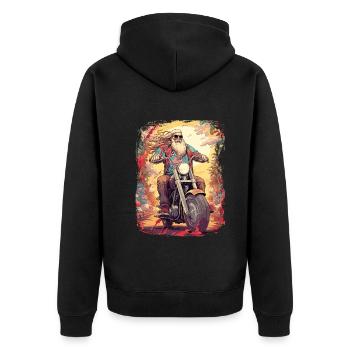 Tenue de motard de motocross pour les tours à moto - Veste à capuche bio Premium Unisexe - noir - Dos - Nico (187cm)