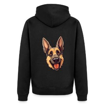 Just A Girl Who Loves German Shepherd für - Unisex Premium Bio Zip Hoodie - Schwarz - Hinten - Nico (187cm)