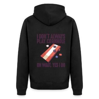 Jeu de Cornhole Tenue de trou de maïs avec Cornhole - Veste à capuche bio Premium Unisexe - noir - Dos - Nico (187cm)