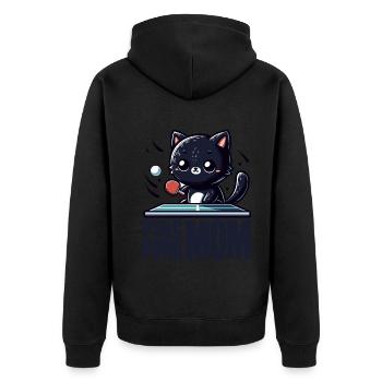 Table Tennis Katze Pingpong Black Cat Mom Outfit - Veste à capuche bio Premium Unisexe - noir - Dos - Nico (187cm)