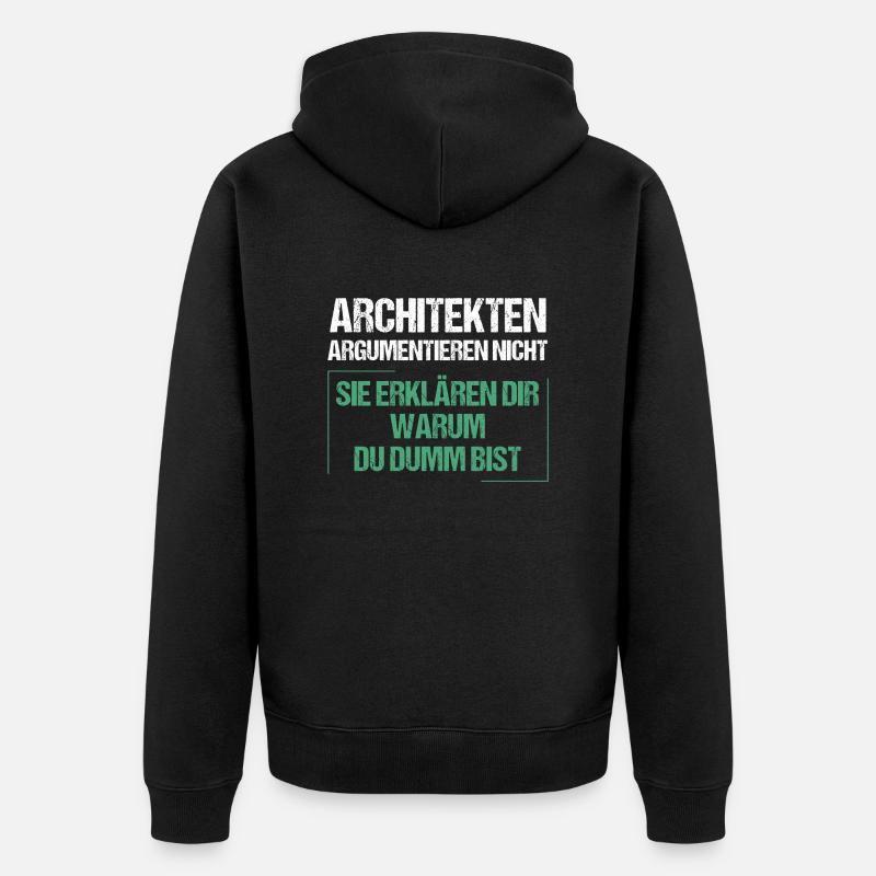 Architects don't argue - Unisex Premium Organic Zip Hoodie - black