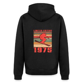 Ski Biathlon Langlaufski Skifahrer Geburtstag 1975 - Unisex Premium Bio Zip Hoodie - Schwarz - Hinten - Nico (187cm)