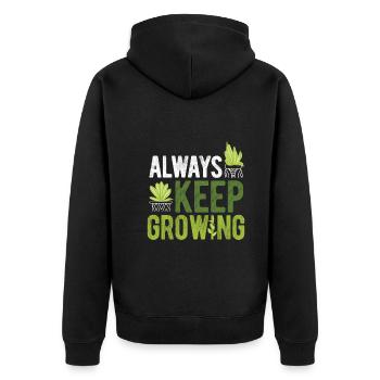 Landschaftsgärtner Hobbygärtner Gärtner - Unisex Premium Bio Zip Hoodie - Schwarz - Hinten - Nico (187cm)