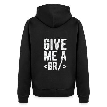 Software Ingenieur Informatiker Programmierer - Unisex Premium Bio Zip Hoodie - Schwarz - Hinten - Nico (187cm)