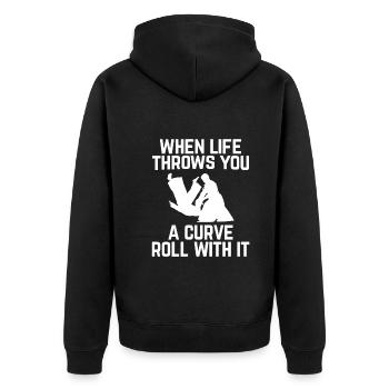 BJJ Jiu Jitsu - Unisex Premium Bio Zip Hoodie - Schwarz - Hinten - Nico (187cm)