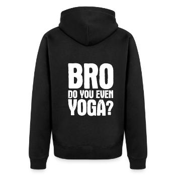Yogalehrer Spruch Für Yogi Yoga - Unisex Premium Bio Zip Hoodie - Schwarz - Hinten - Nico (187cm)