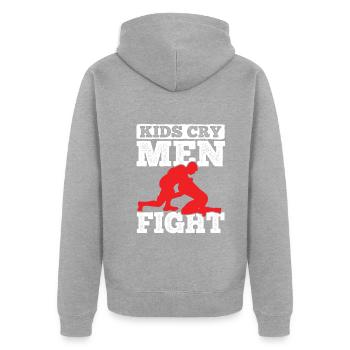 Grappling Martial Arts Wrestling - Unisex Premium Bio Zip Hoodie - Grau meliert - Hinten - Nico (187cm)