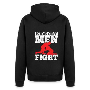 Grappling Martial Arts Wrestling - Unisex Premium Bio Zip Hoodie - Schwarz - Hinten - Nico (187cm)