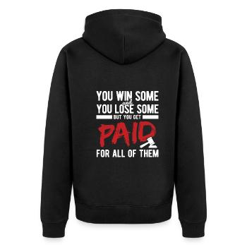 Richter Jurist Anwalt - Unisex Premium Bio Zip Hoodie - Schwarz - Hinten - Nico (187cm)