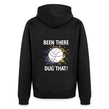 Volleyballer Spruch Für Volleyballspiel Volleyball - Unisex Premium Bio Zip Hoodie - Schwarz - Hinten - Nico (187cm)