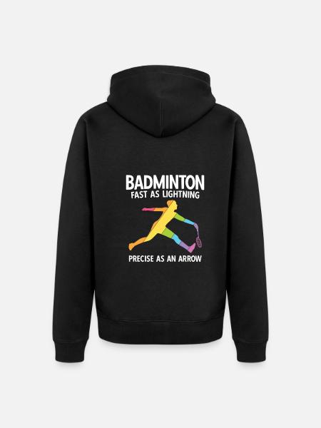 Badminton - Unisex Premium Bio Zip Hoodie - Schwarz