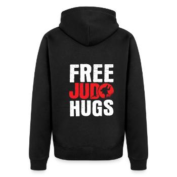 Japanischer Kampfsport Judo - Unisex Premium Bio Zip Hoodie - Schwarz - Hinten - Nico (187cm)