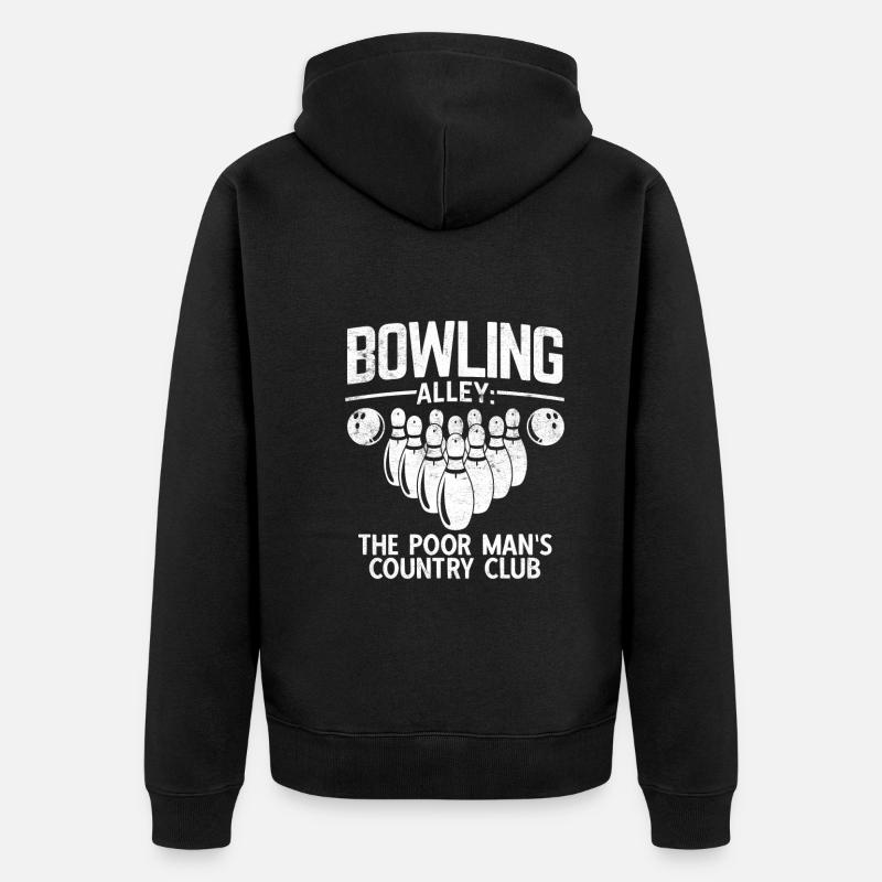 Bowling - Unisex Premium Bio Zip Hoodie - Schwarz