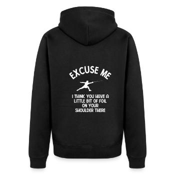 Fechten - Unisex Premium Bio Zip Hoodie - Schwarz - Hinten - Nico (187cm)