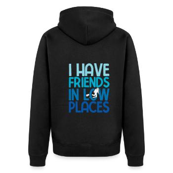 Apnoetaucher Freitaucher Taucher - Unisex Premium Bio Zip Hoodie - Schwarz - Hinten - Nico (187cm)