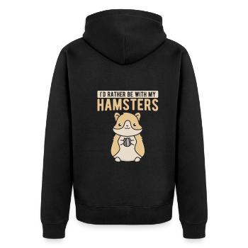 Nagetier Hamster - Unisex Premium Bio Zip Hoodie - Schwarz - Hinten - Nico (187cm)