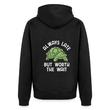 Schildkröten - Unisex Premium Bio Zip Hoodie - Schwarz - Hinten - Nico (187cm)