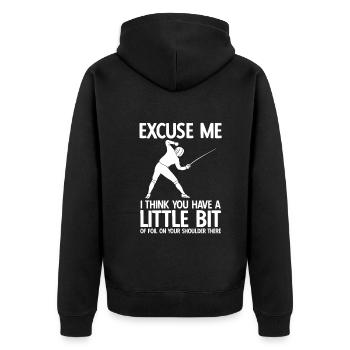 Fechten - Unisex Premium Bio Zip Hoodie - Schwarz - Hinten - Nico (187cm)