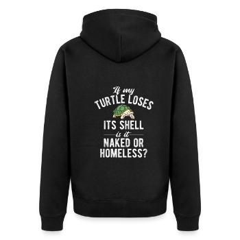 Schildkröten - Unisex Premium Bio Zip Hoodie - Schwarz - Hinten - Nico (187cm)