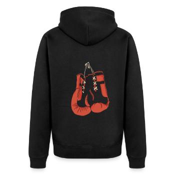 Boxsport Boxing - Unisex Premium Bio Zip Hoodie - Schwarz - Hinten - Nico (187cm)