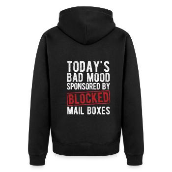 Briefträger Und Paket-Zusteller Für Postboten - Unisex Premium Bio Zip Hoodie - Schwarz - Hinten - Nico (187cm)