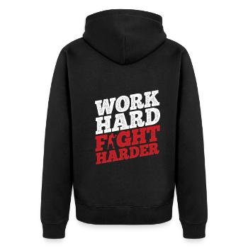 Boxsport Boxing - Unisex Premium Bio Zip Hoodie - Schwarz - Hinten - Nico (187cm)