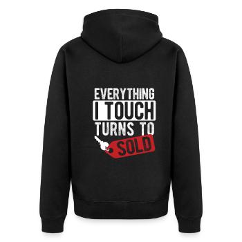 Immobilien-Händler Für Immobilien-Makler - Unisex Premium Bio Zip Hoodie - Schwarz - Hinten - Nico (187cm)