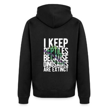 Eidechsen Für Besitzer Von Reptilien - Unisex Premium Bio Zip Hoodie - Schwarz - Hinten - Nico (187cm)