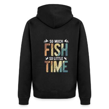 Angler Spruch zum Angeln Angel - Unisex Premium Bio Zip Hoodie - Schwarz - Hinten - Nico (187cm)