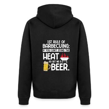 Grillparty Spruch Zum Grillen Grill - Unisex Premium Bio Zip Hoodie - Schwarz - Hinten - Nico (187cm)