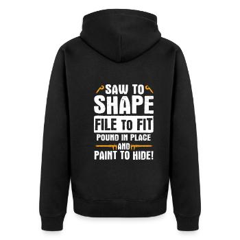 Maschinen-Bediener Maschinenführer Machinist - Unisex Premium Bio Zip Hoodie - Schwarz - Hinten - Nico (187cm)