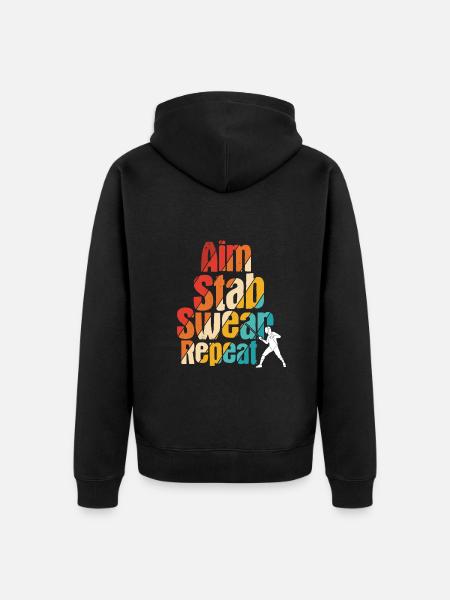 Fechten - Unisex Premium Bio Zip Hoodie - Schwarz