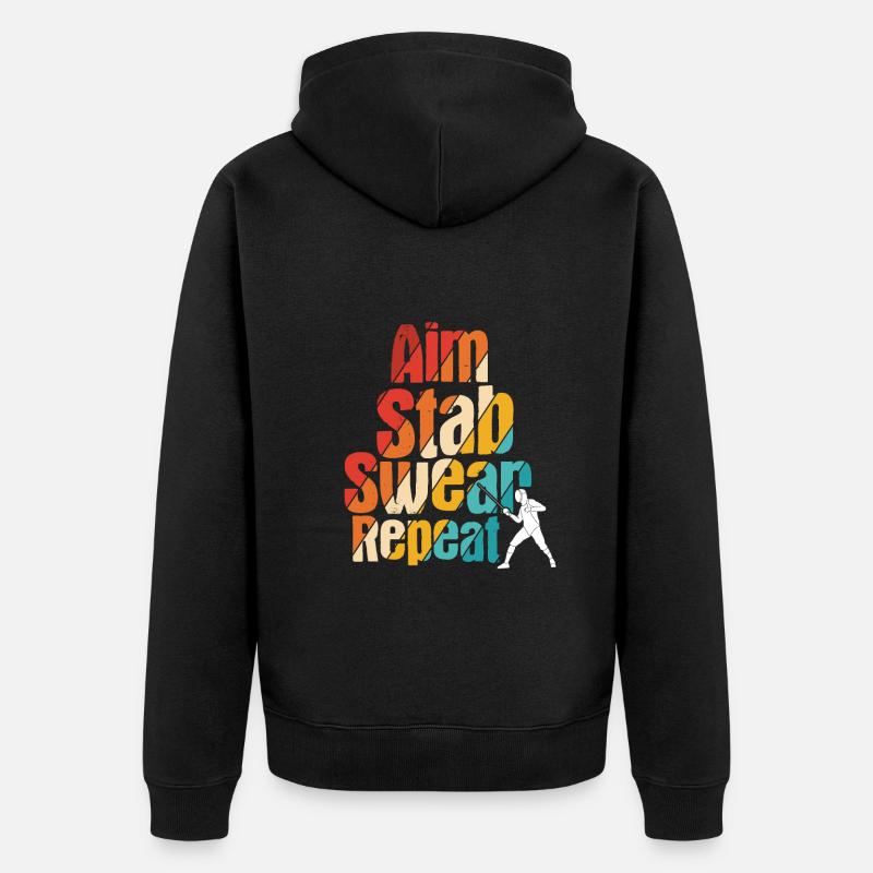 Fechten - Unisex Premium Bio Zip Hoodie - Schwarz