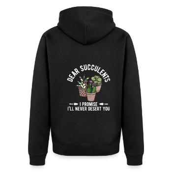 Landschaftsgärtner Hobbygärtner Gärtner - Unisex Premium Bio Zip Hoodie - Schwarz - Hinten - Nico (187cm)
