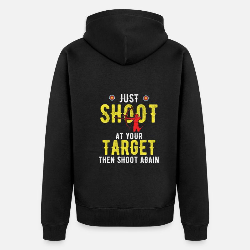 Bogenschießen Archery - Unisex Premium Bio Zip Hoodie - Schwarz