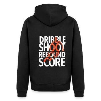 Basketball - Unisex Premium Bio Zip Hoodie - Schwarz - Hinten - Nico (187cm)