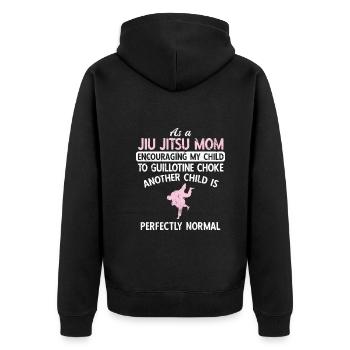BJJ Jiu Jitsu - Unisex Premium Bio Zip Hoodie - Schwarz - Hinten - Nico (187cm)