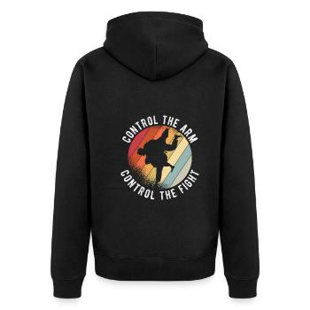 BJJ Jiu Jitsu - Unisex Premium Bio Zip Hoodie - Schwarz - Hinten - Nico (187cm)