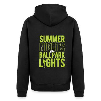 Baseball - Unisex Premium Bio Zip Hoodie - Schwarz - Hinten - Nico (187cm)