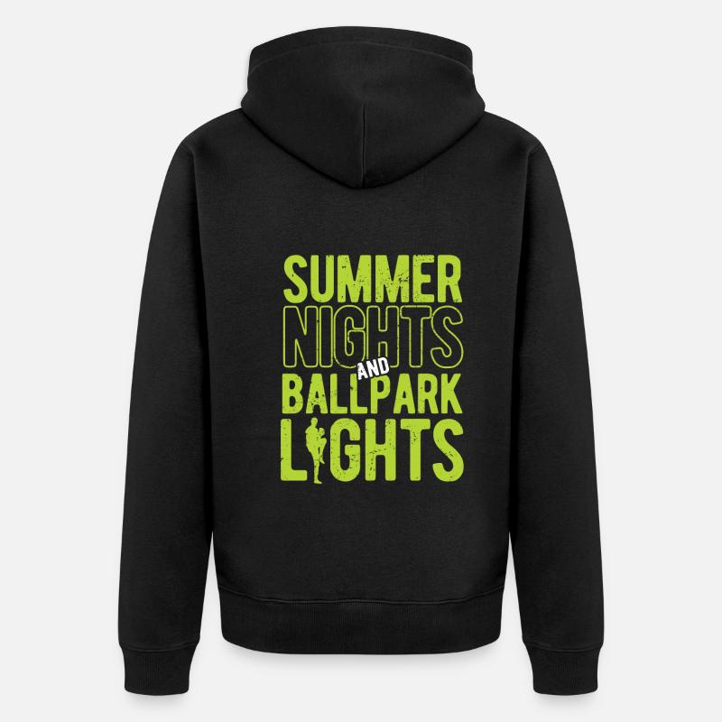 Baseball - Unisex Premium Bio Zip Hoodie - Schwarz