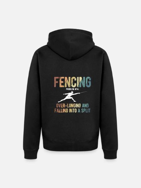 Fechten - Unisex Premium Bio Zip Hoodie - Schwarz