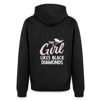 Skiurlaub Spruch Für Ski Skifahrer - Unisex Premium Bio Zip Hoodie - Schwarz - Hinten - Nico (187cm)