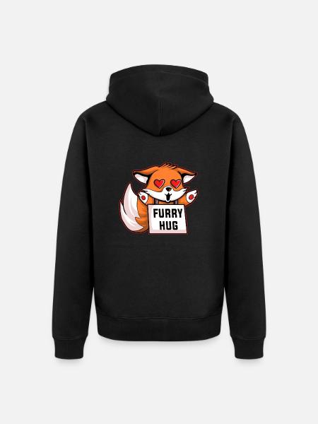 FURRY FOX - Unisex Premium Organic Zip Hoodie - black