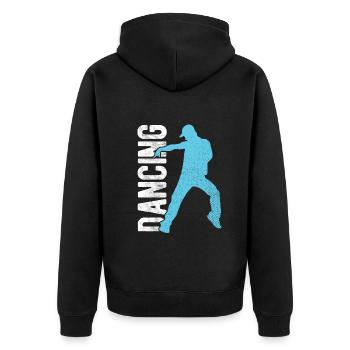 Breakdancing Tanzen für Tänzer - Unisex Premium Bio Zip Hoodie - Schwarz - Hinten - Nico (187cm)