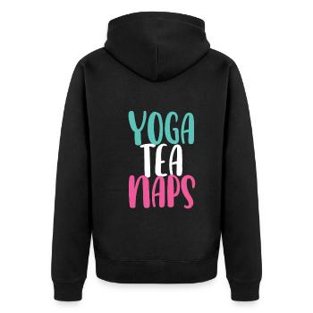 Yogalehrer Spruch Für Yogi Yoga - Unisex Premium Bio Zip Hoodie - Schwarz - Hinten - Nico (187cm)
