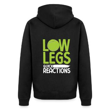 Tennisplatz Spruch Für Tennis - Unisex Premium Bio Zip Hoodie - Schwarz - Hinten - Nico (187cm)