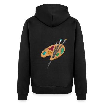 Maler Zeichner für Künstler - Unisex Premium Bio Zip Hoodie - Schwarz - Hinten - Nico (187cm)