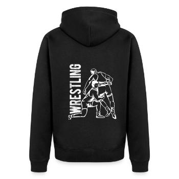 Grappling Martial Arts Wrestling - Unisex Premium Bio Zip Hoodie - Schwarz - Hinten - Nico (187cm)