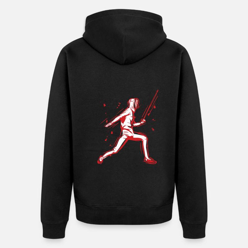 Fechten - Unisex Premium Bio Zip Hoodie - Schwarz